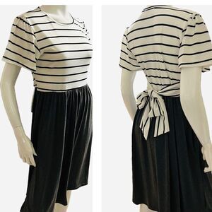 Spadehill  Midi Dress Gray White & Black size Small